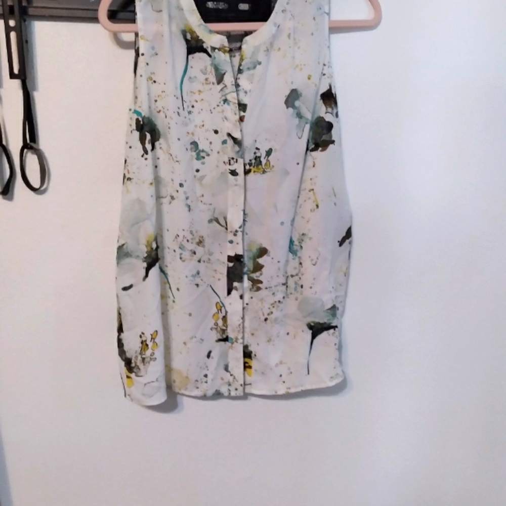 Chiffon blouse paint spatter pattern